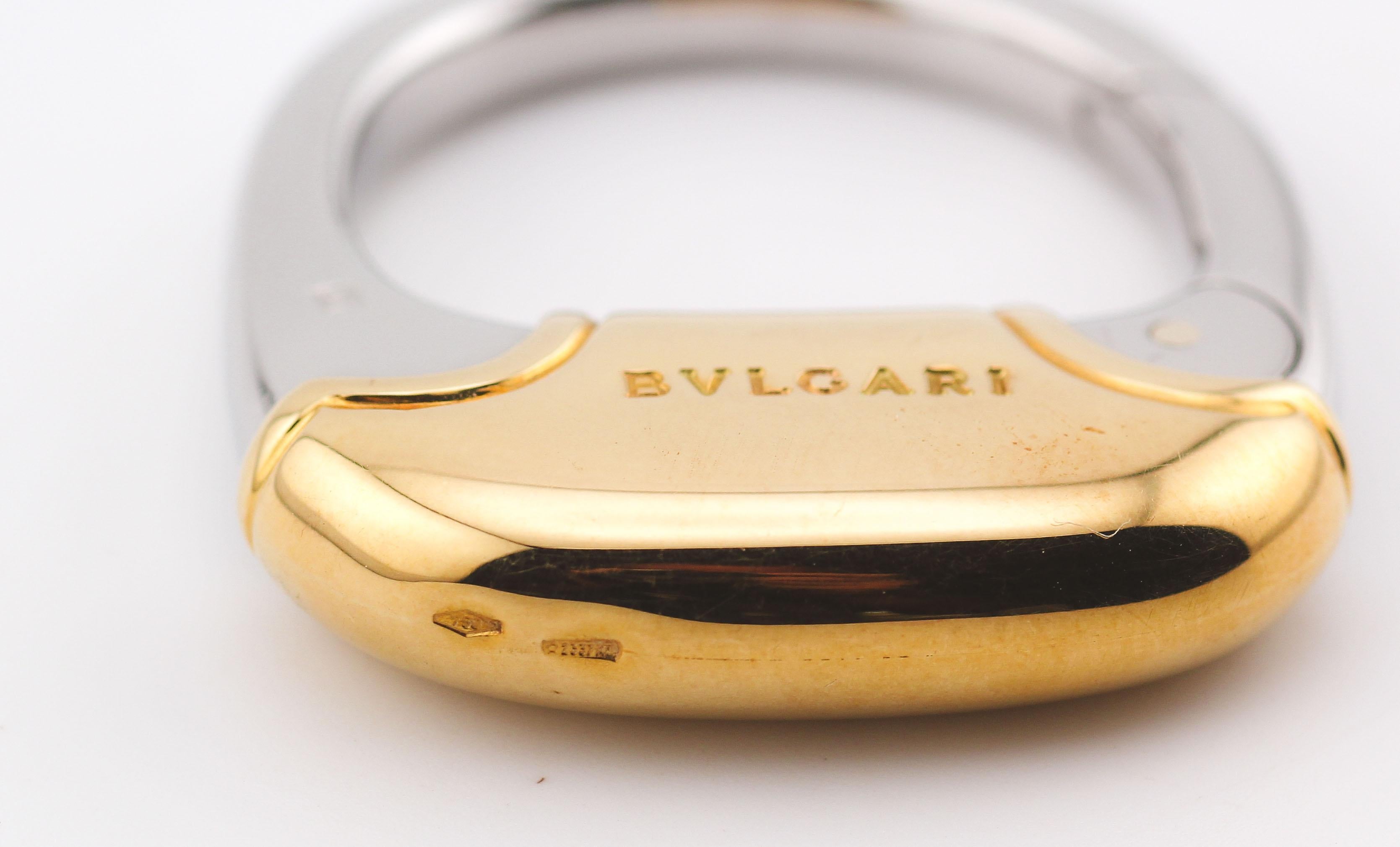 Portachiavi Bulgari in acciaio dorato 18k In condizioni buone in vendita a Simpsonville, SC