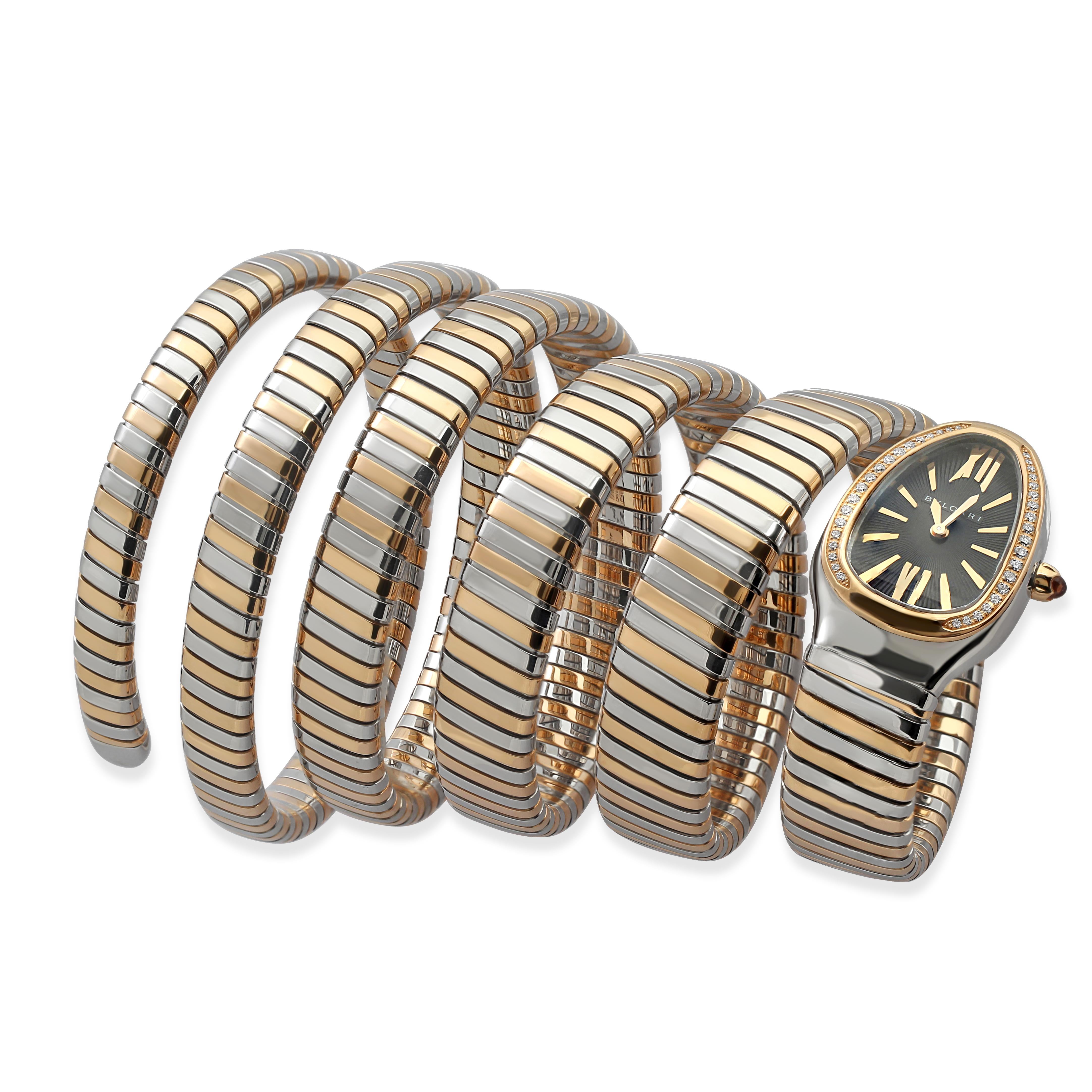 Bulgari, 18k Gold Zweifarbige Serpenti Uhr Damen im Angebot