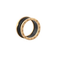 Bulgari 18 Karat Rose Gold B Zero Black Ceramic Ring