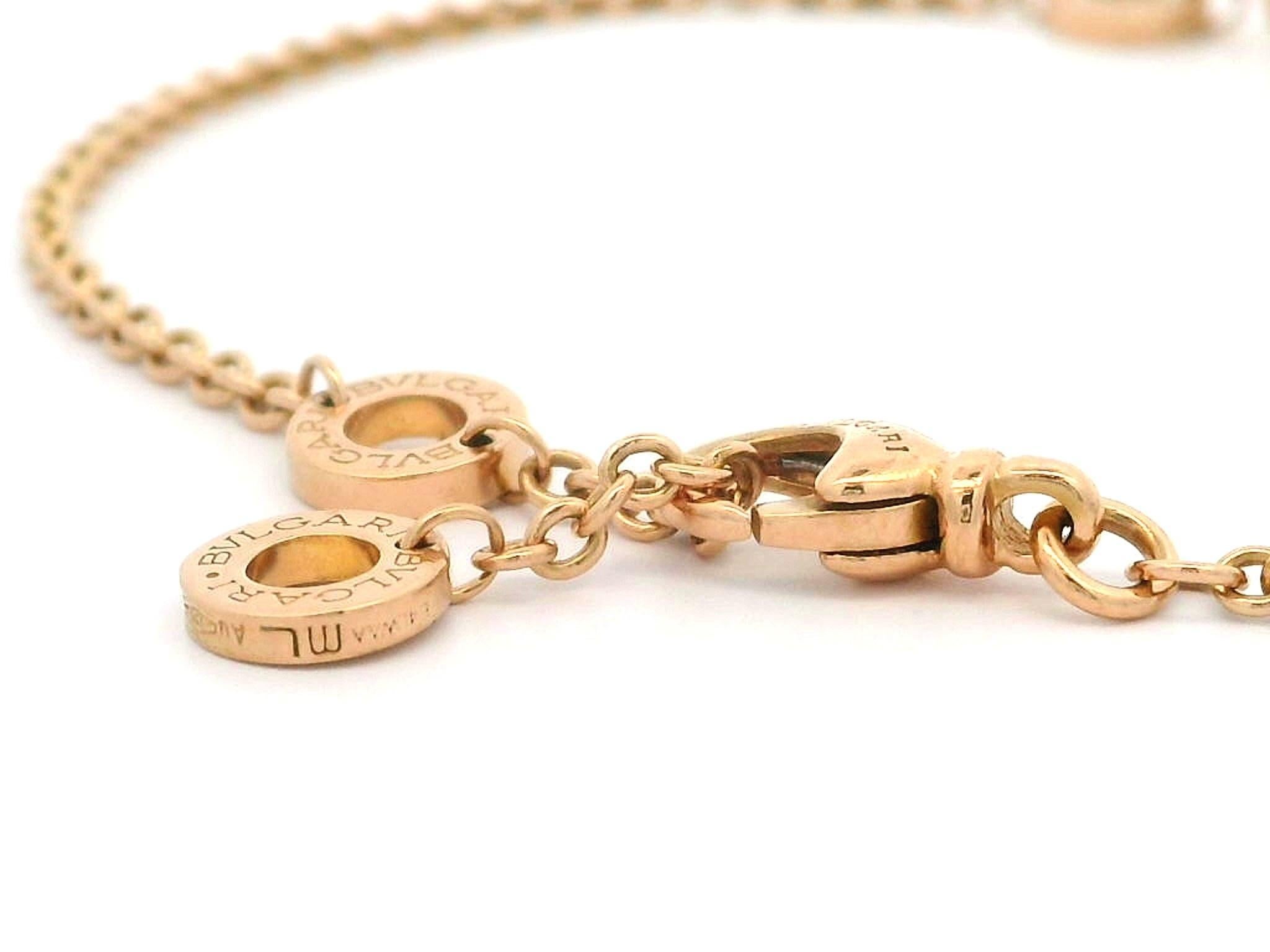 Bulgari 18k Rose Gold Diamond B.Zero1 Adjustable Link Chain Bracelet size M/L 4