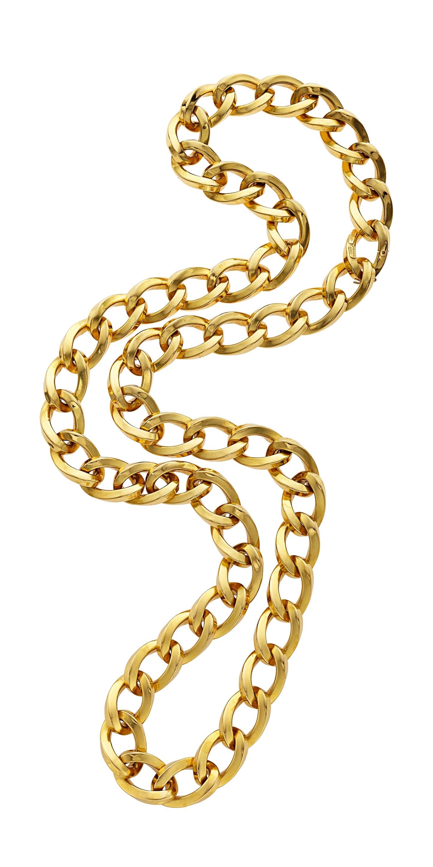 Bulgari 18k Solid Yellow Gold Chain Necklace with Safety, Size 36