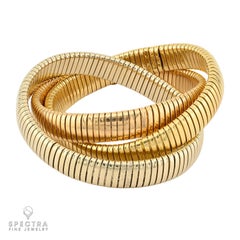 Pulsera en espiral «Tubogas» de Bulgari en oro de tres tonos de 18 quilates