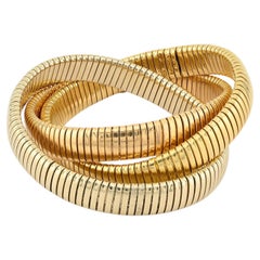 Bulgari 18K Three Tone Gold Tubogas Coiled Bracelet