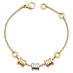 Bulgari 18k Tri Color Gold B. Zero 1 Three Element Adjustable Link Bracelet