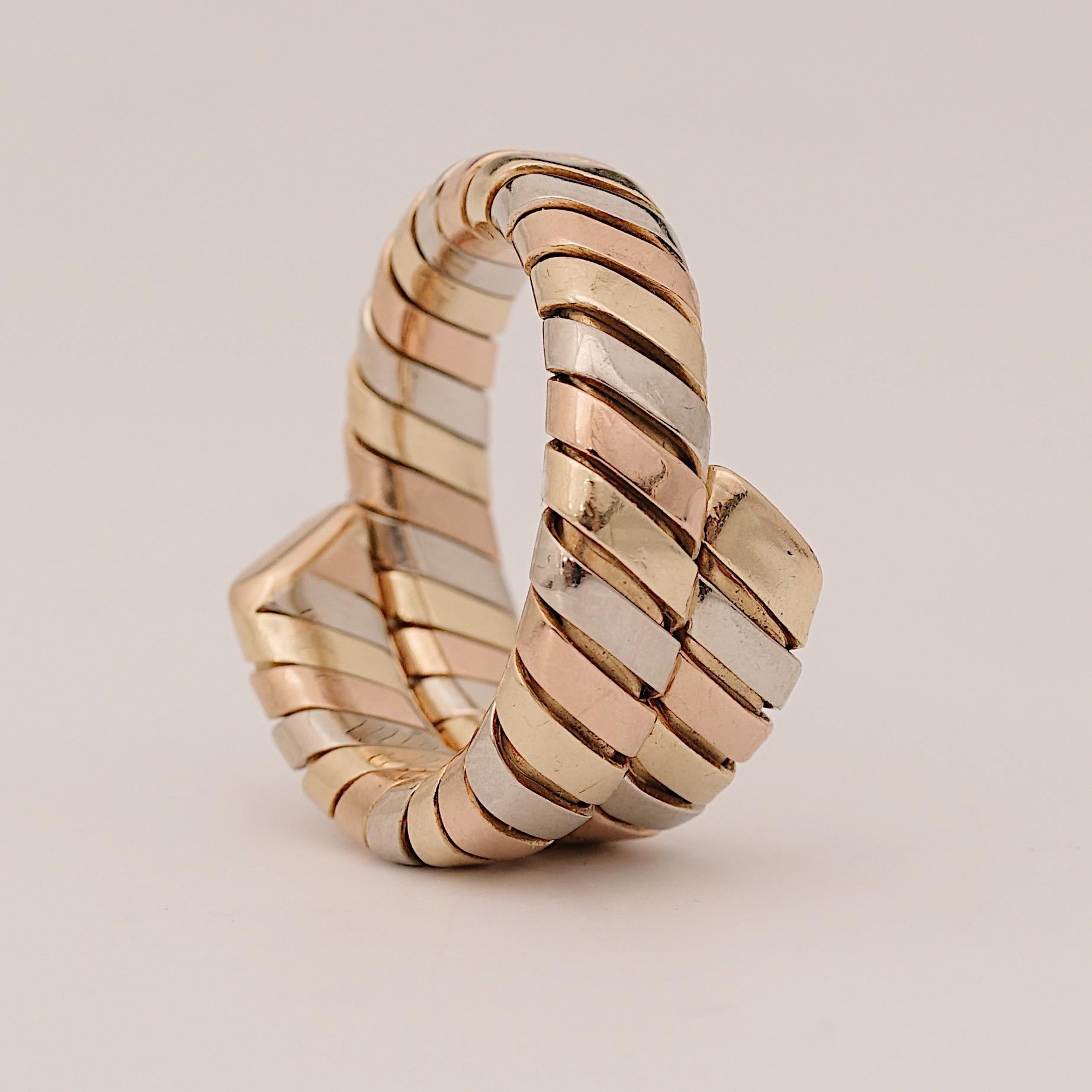 Bulgari, 18K Tricolor Gold Tubogas 