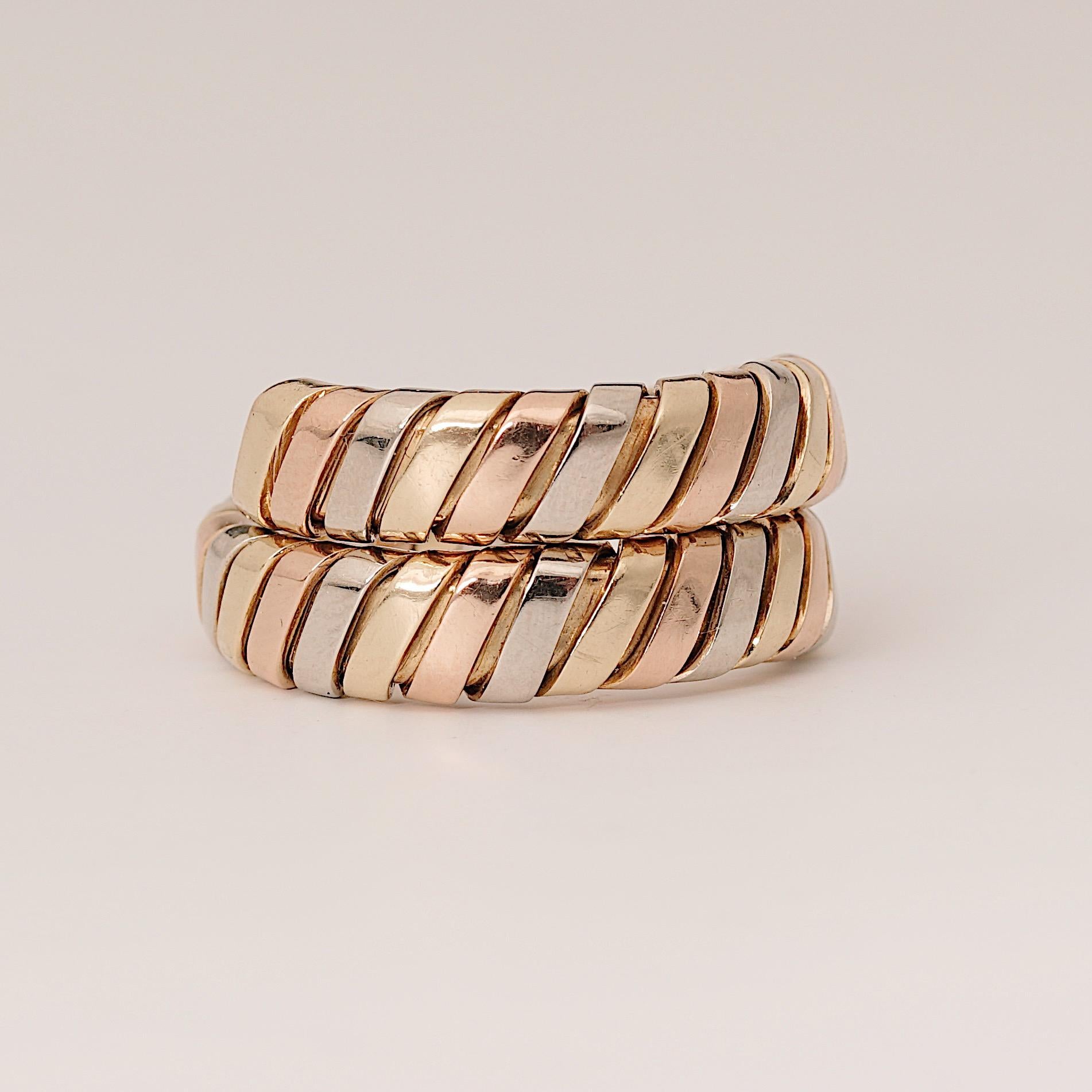 Bulgari, 18K Tricolor Gold Tubogas 