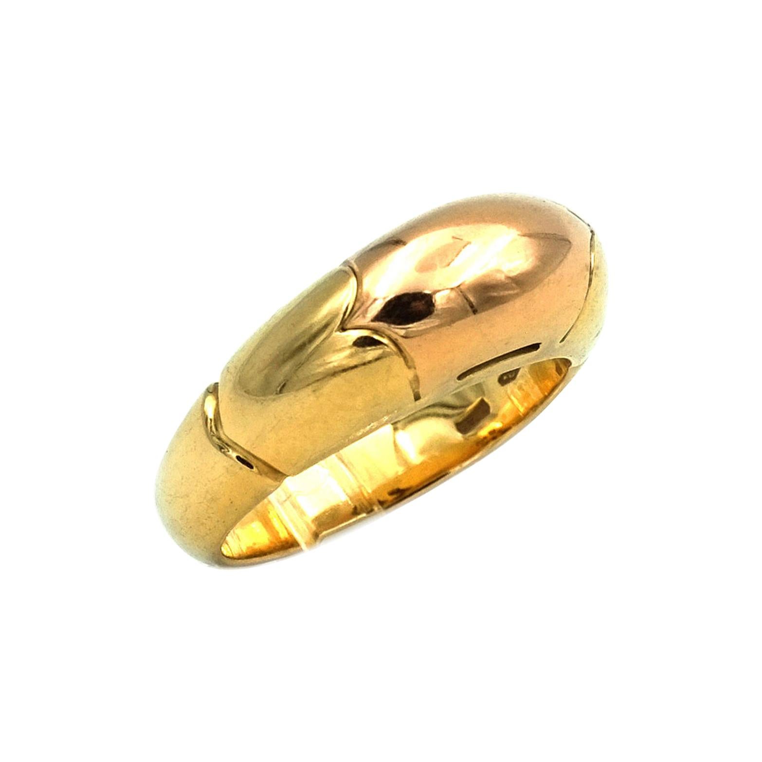 Bulgari 18K Two Tone Gold Band Ring For Sale