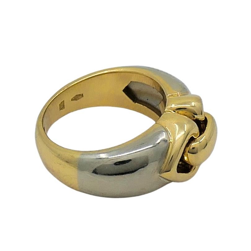 Bulgari 18k Two-Tone Gold Doppio Double Heart Ring For Sale 1