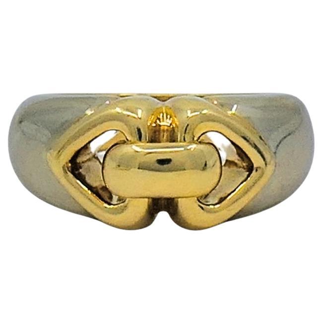 Bulgari 18k Two-Tone Gold Doppio Double Heart Ring