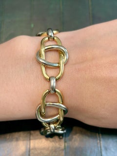 Bulgari 18K White and Yellow Gold Link Bracelet
