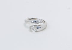 Bulgari 18k White Gold and Diamond Bypass Ring 0.86ctw