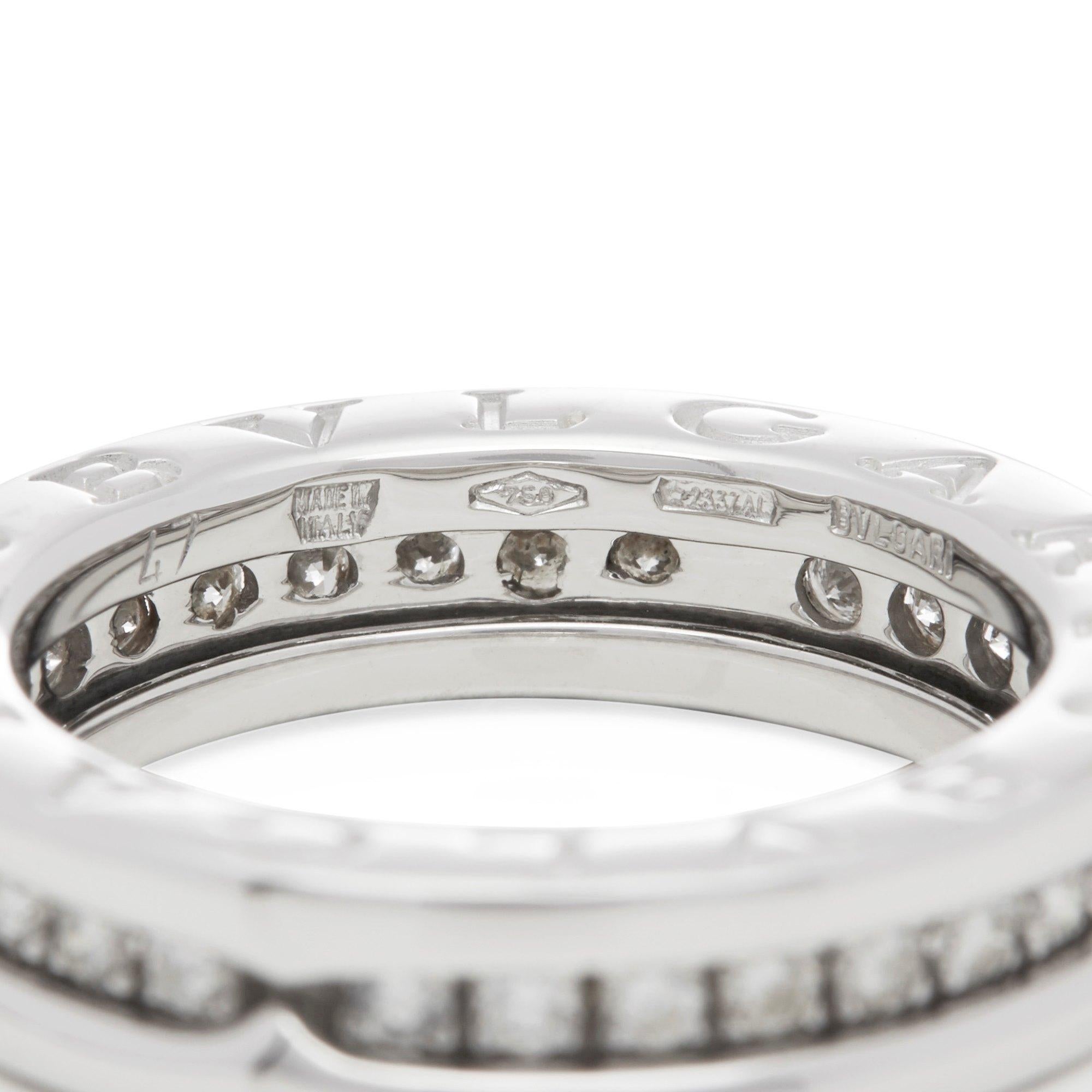 Women's Bulgari 18 Karat White Gold B.Zero 1 Ring