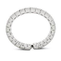 Bulgari - Bracelet manchette en or blanc 18 carats avec pavé de diamants
