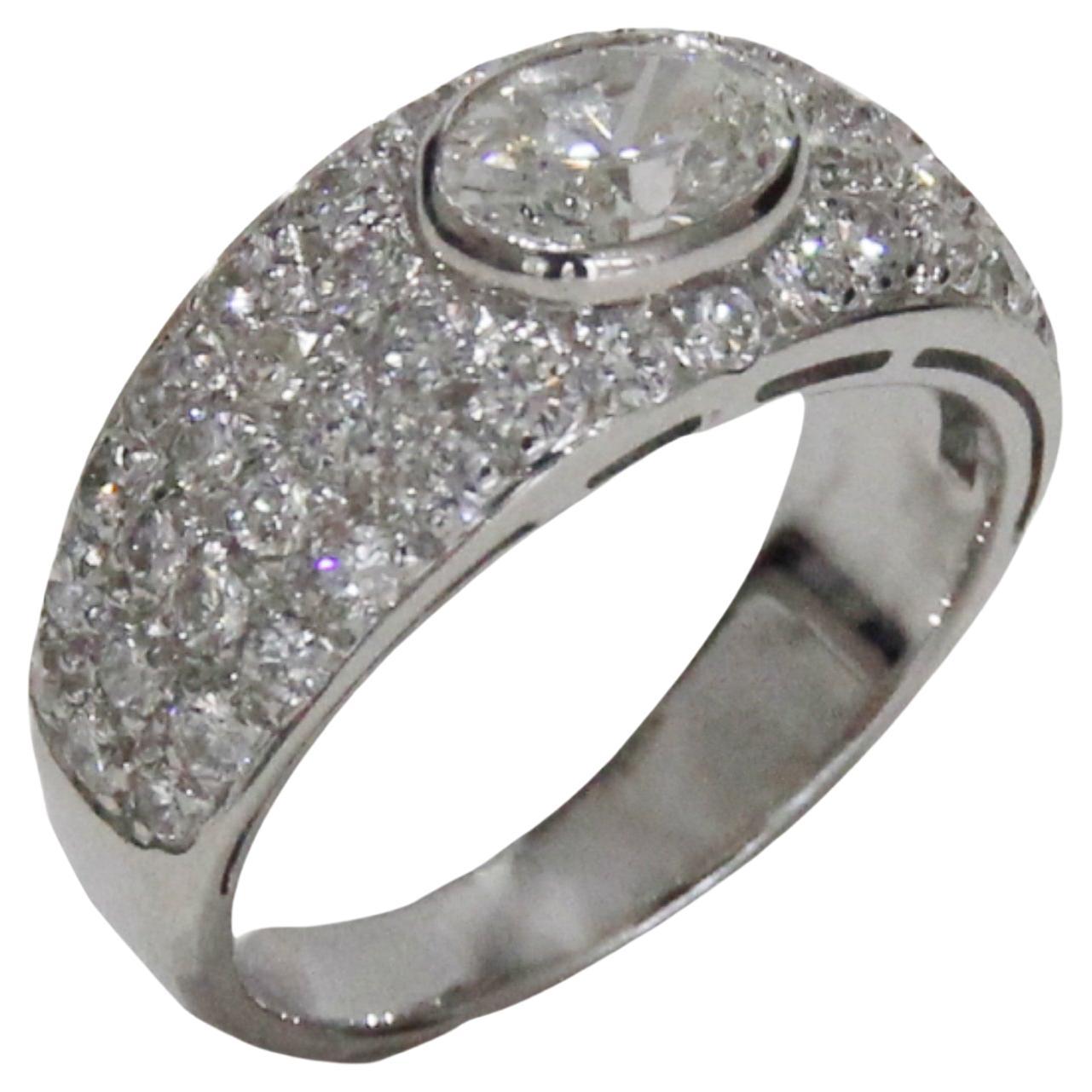 Bulgari, bague en or blanc 18 carats et diamants