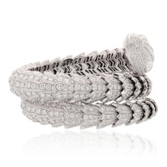 Bulgari 18k White Gold Diamond Serpenti Bracelet