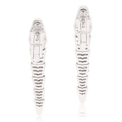BULGARI 18K White Gold Diamond Serpenti Viper Ear Clips