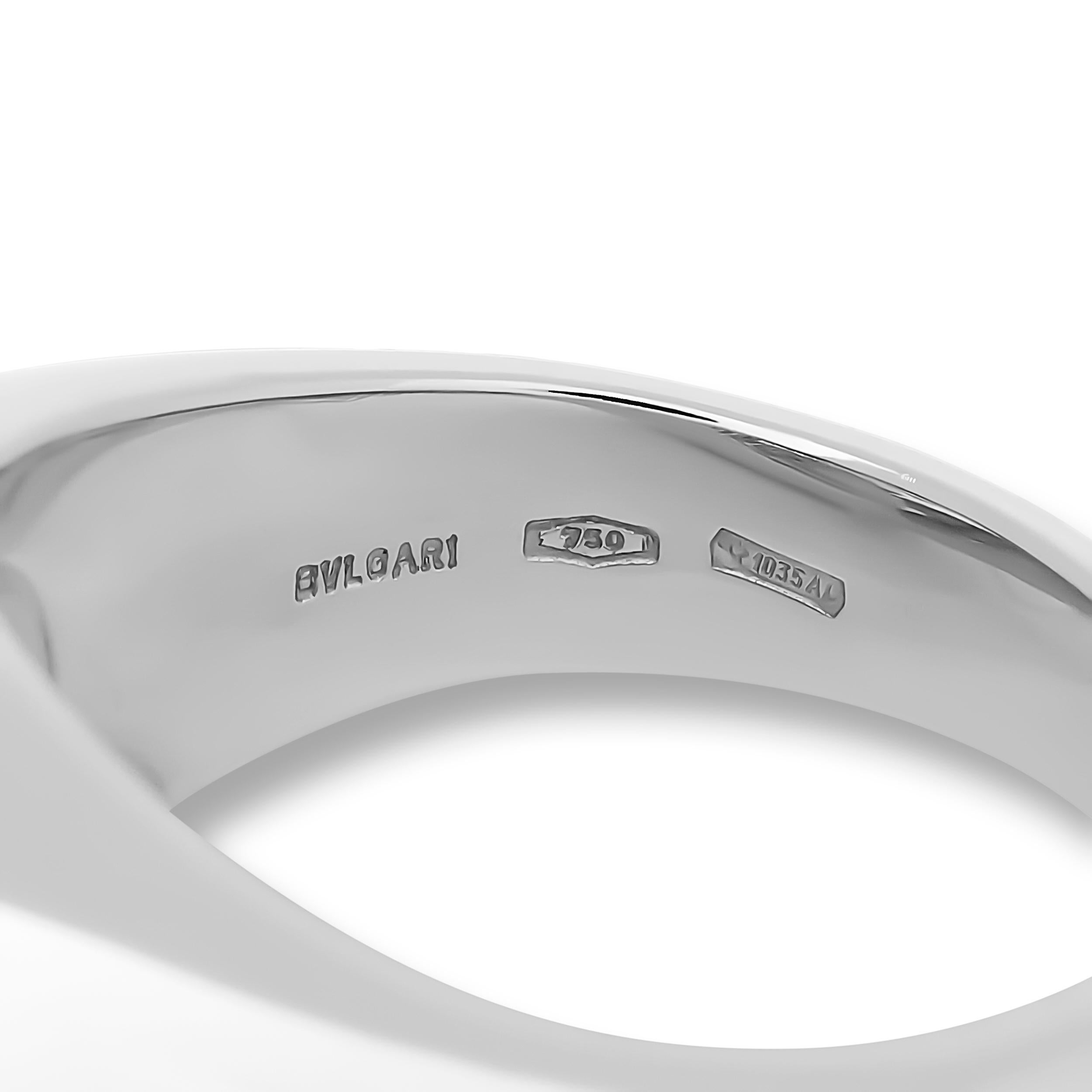 Bulgari 18K Weißgold Oval Fancy Yellow Diamond Tapered Baguette Lünette Ring im Zustand „Hervorragend“ im Angebot in Philadelphia, PA