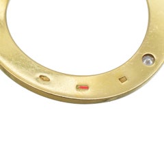 Bvlgari 18k Yellow Gold And Diamond Circle Pendant.