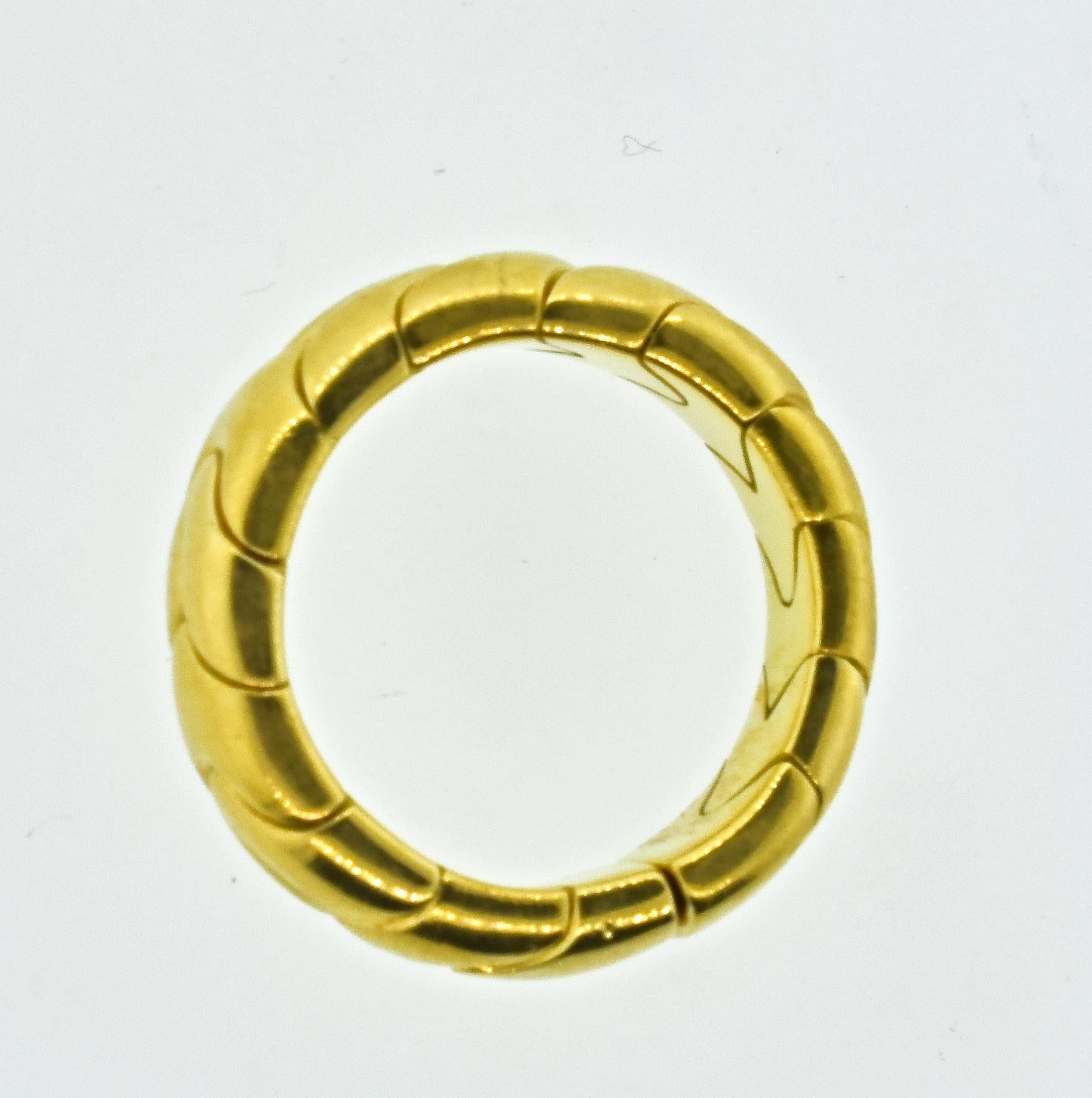 Women's or Men's Bulgari 18 Karat Yellow Gold Band Ring