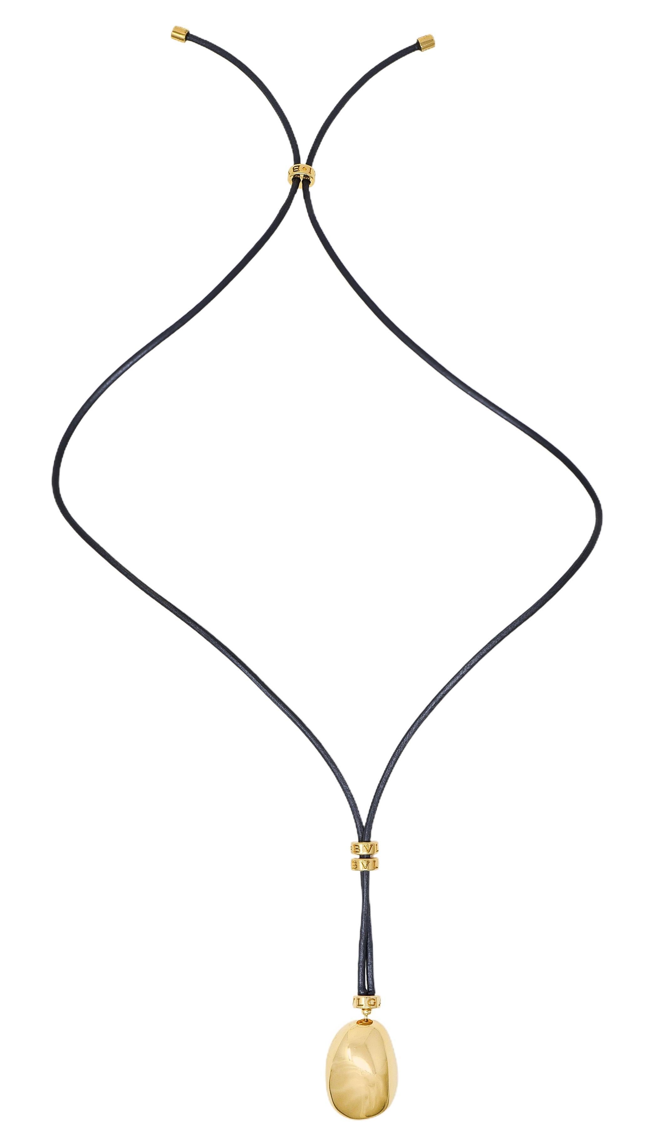 Contemporary Bulgari 18K Yellow Gold Cord Sassi Mediterranean Eden Nugget Pendant Necklace For Sale