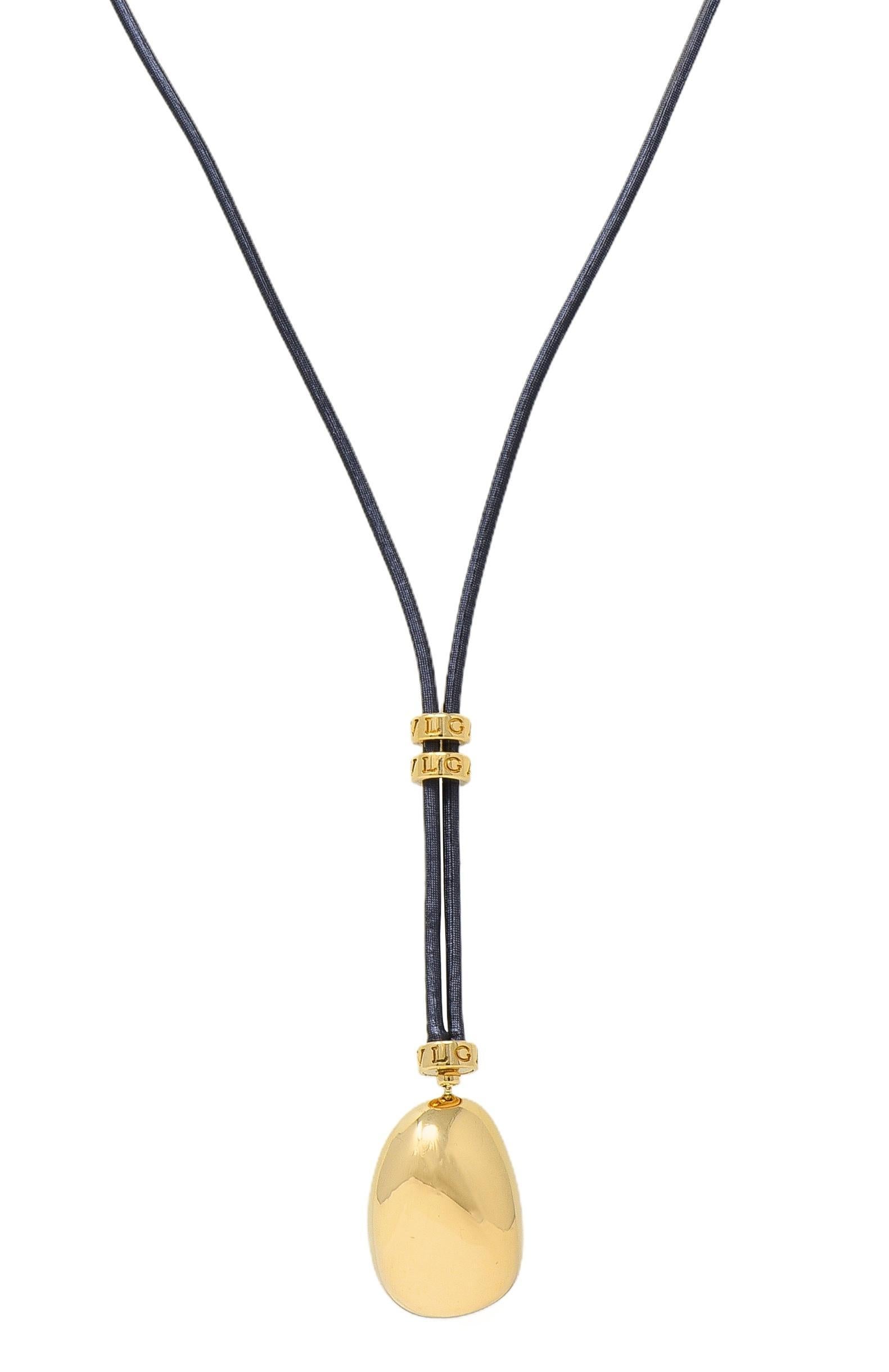 Women's Bulgari 18K Yellow Gold Cord Sassi Mediterranean Eden Nugget Pendant Necklace For Sale