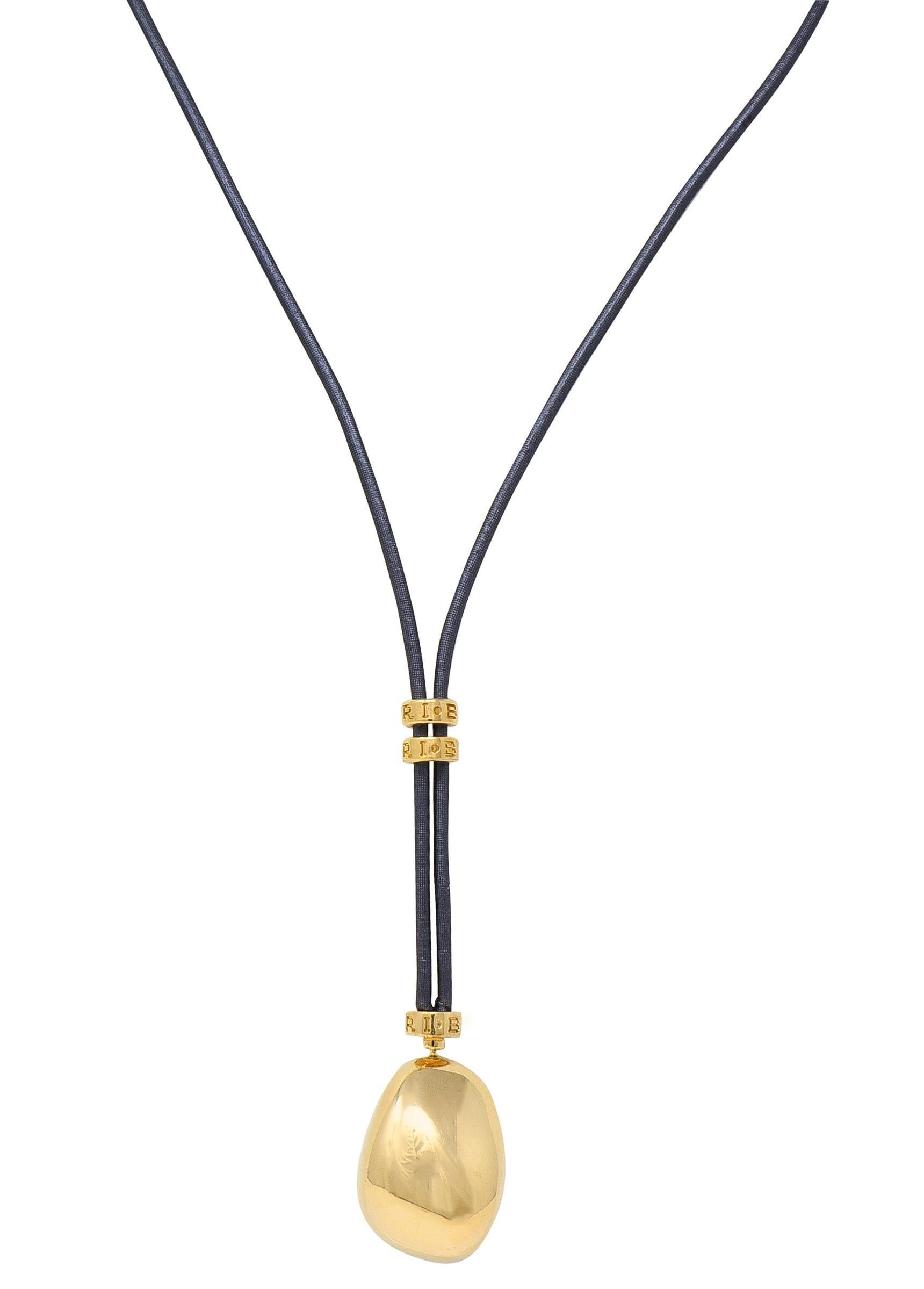 Bulgari 18K Yellow Gold Cord Sassi Mediterranean Eden Nugget Pendant Necklace For Sale