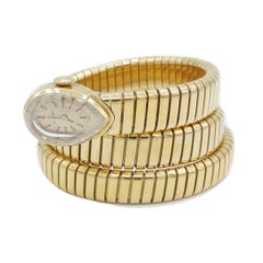 Bulgari 18 Karat Yellow Gold Juvenia Movement Pear Shaped Tubogas Wristwatch