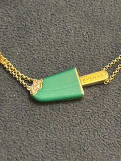 Colgante Gelati Bulgari de oro amarillo de 18k, malaquita y diamantes