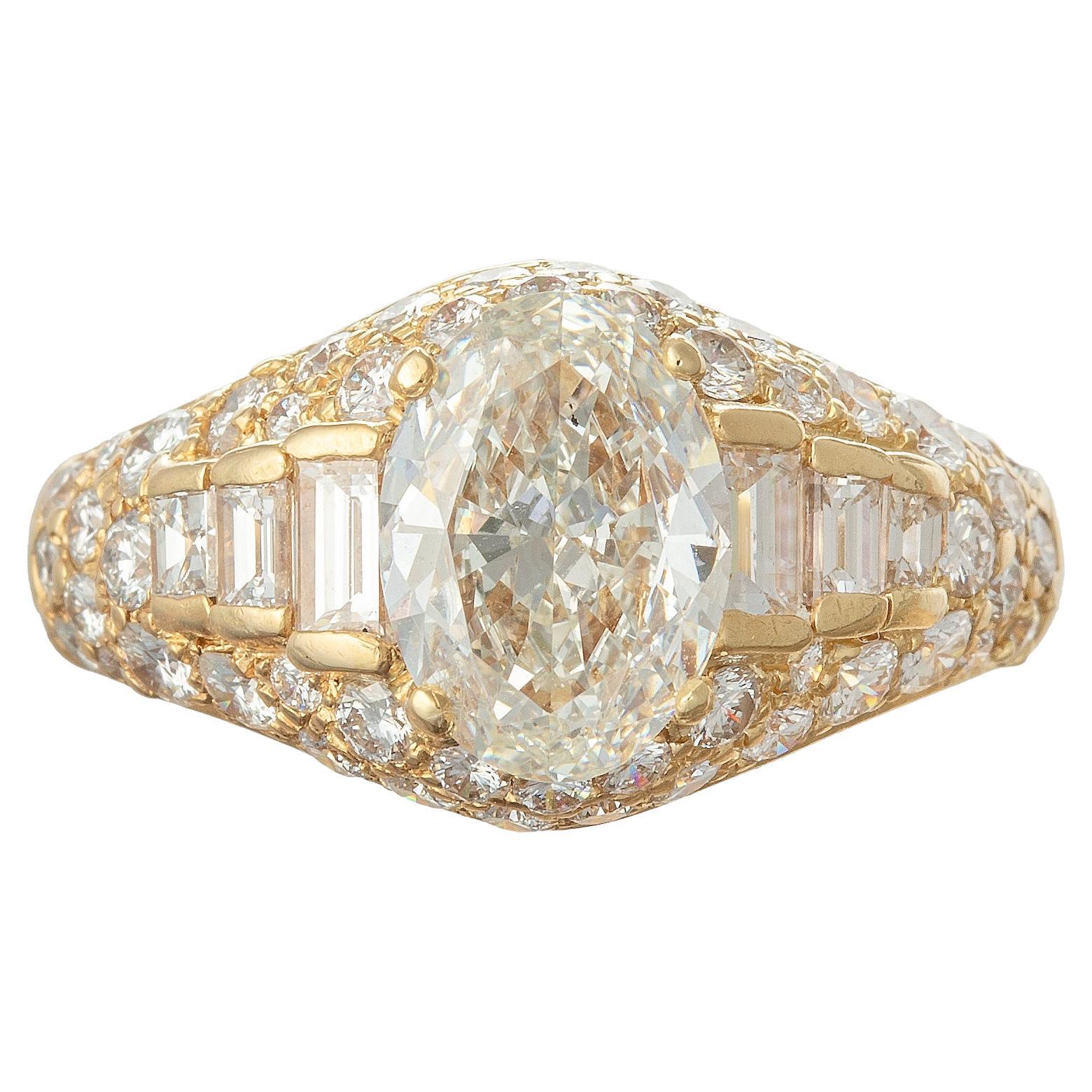 Bulgari 18 Karat Gelbgold Oval Diamant-Cocktailring