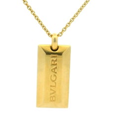 Bulgari 18K Yellow Gold “Parentesi Bar” Pendant Necklace, Circa 1998 Serial 2331
