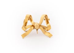 Bulgari 18K Yellow Gold Ribbon Bow Form Brooch