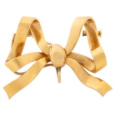 Bulgari 18K Yellow Gold Ribbon Bow Form Brooch