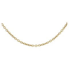 Bulgari 18K Yellow Gold Rolo Chain Necklace, Adjustable Length 25"