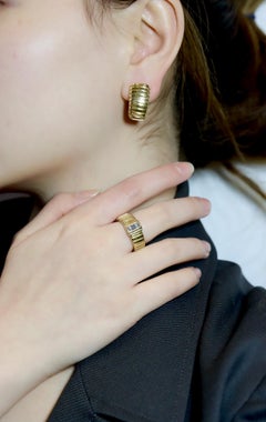 Bulgari 18K Yellow Gold Tubogas Diamond Ring