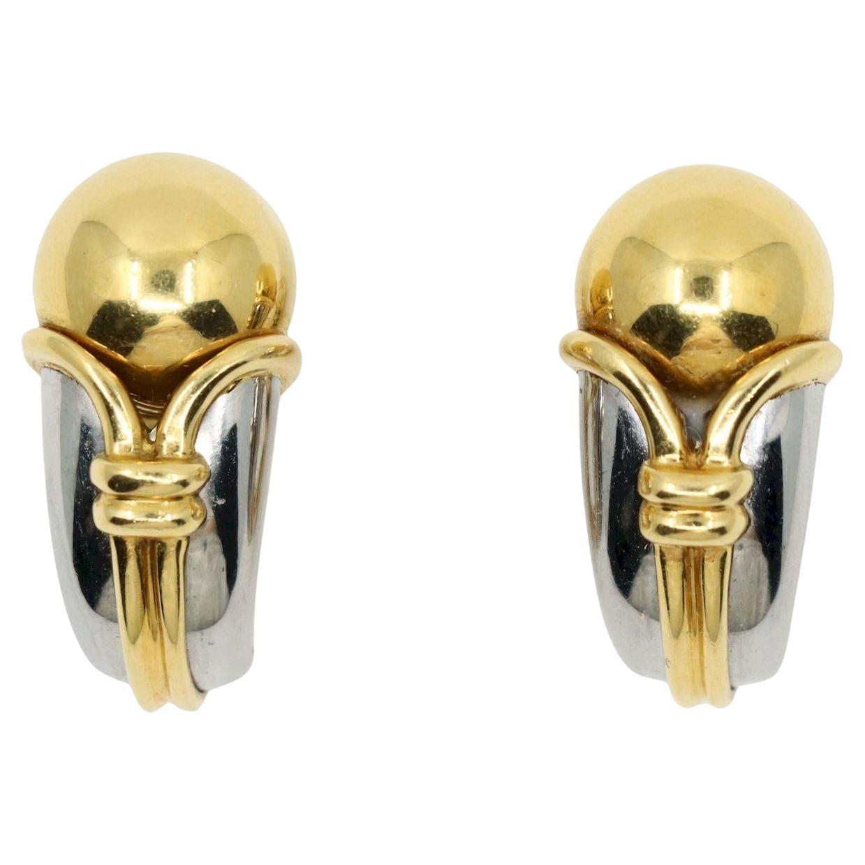 Bulgari 18K Yellow White Gold Earring