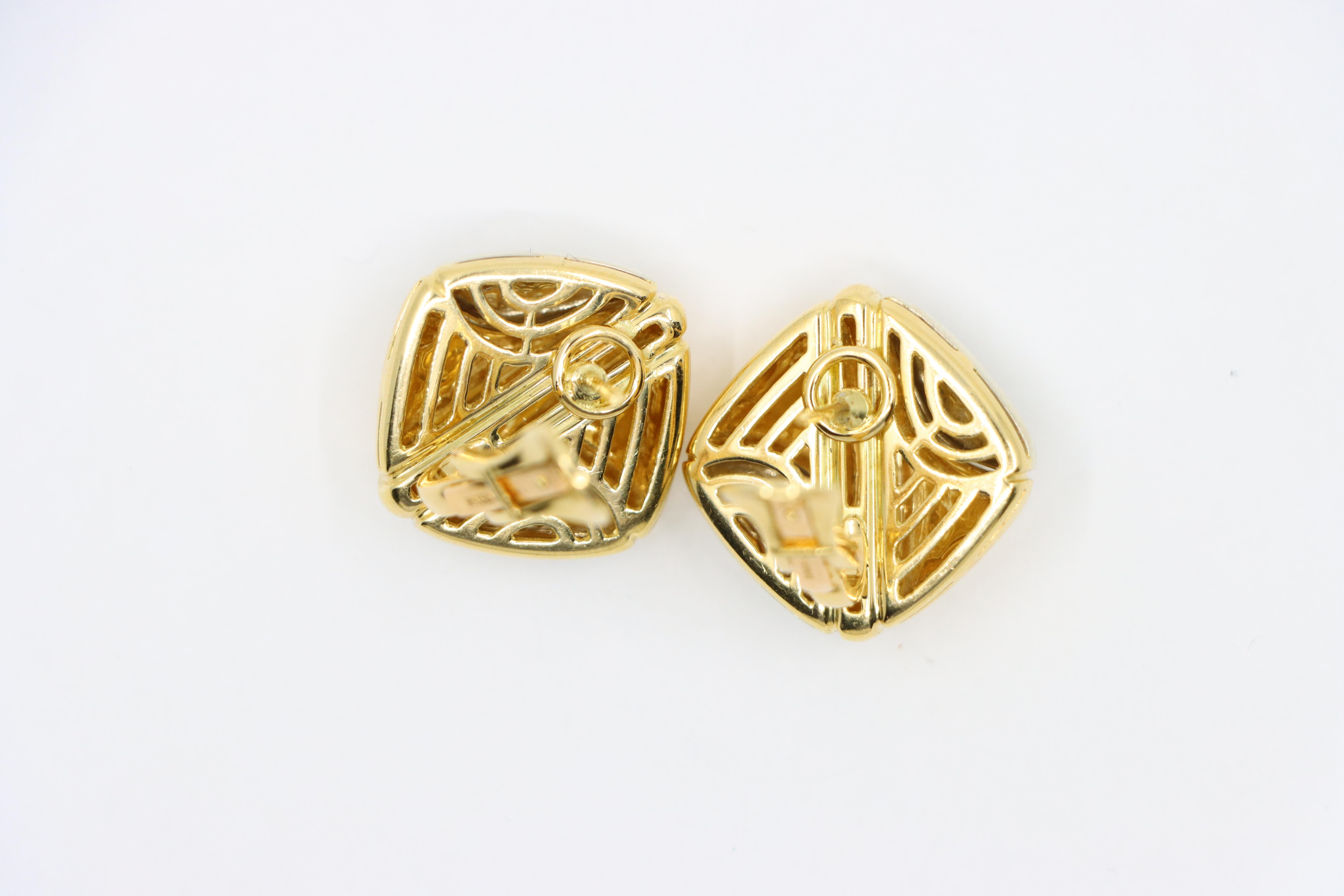Bulgari 18K Yellow White Gold Puzzle Earring For Sale 6