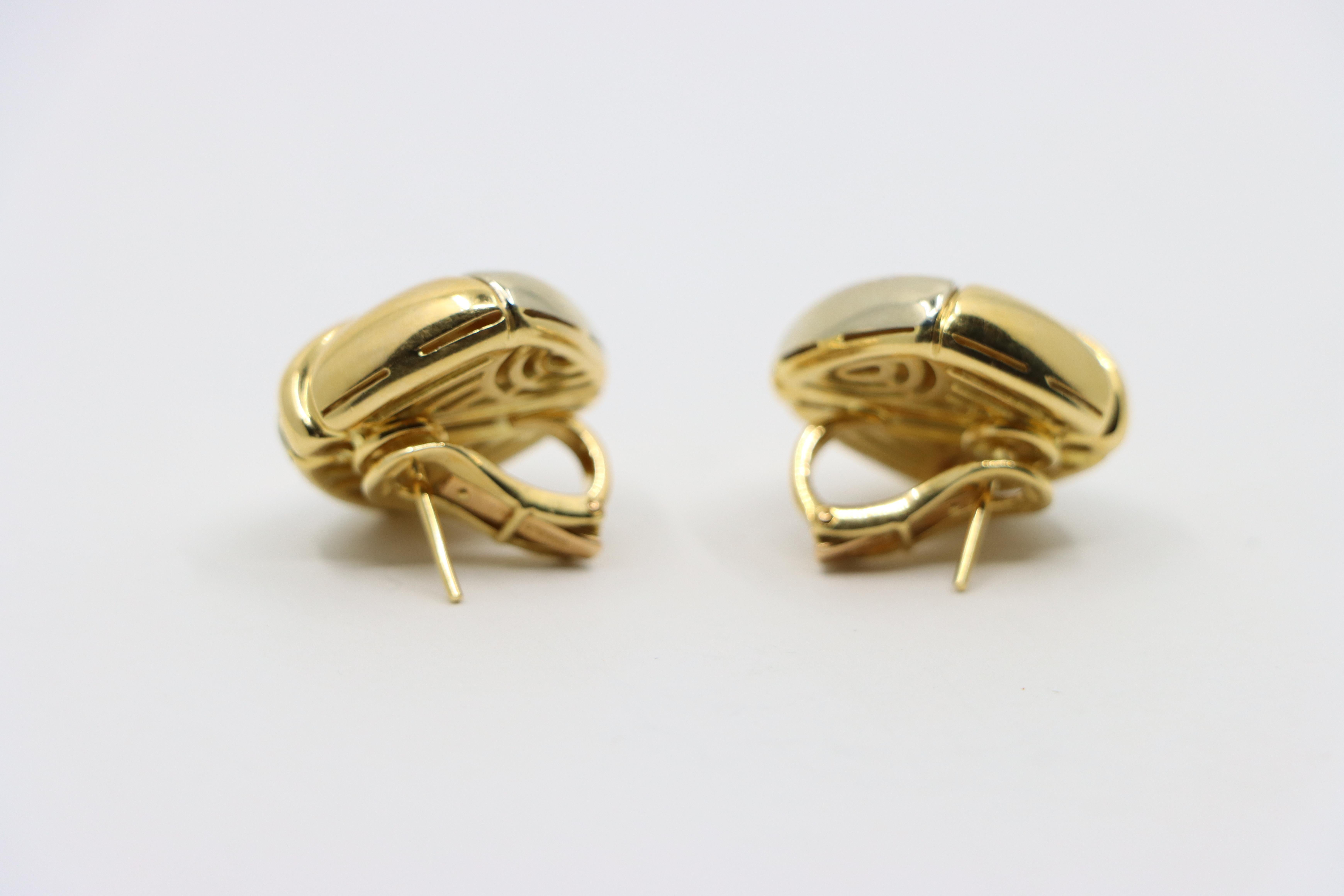 Bulgari 18K Yellow White Gold Puzzle Earring For Sale 7