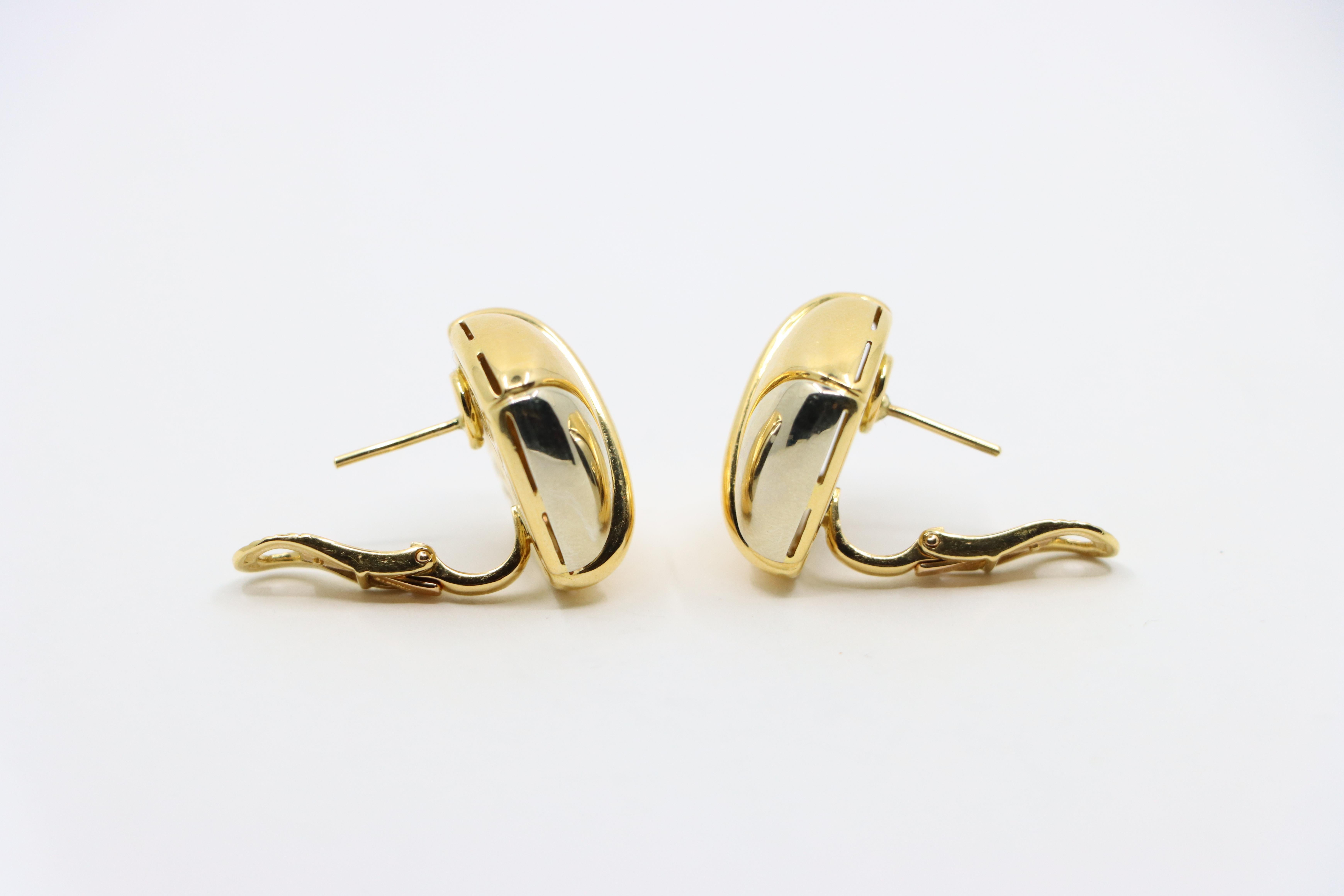 Bulgari 18K Yellow White Gold Puzzle Earring For Sale 10