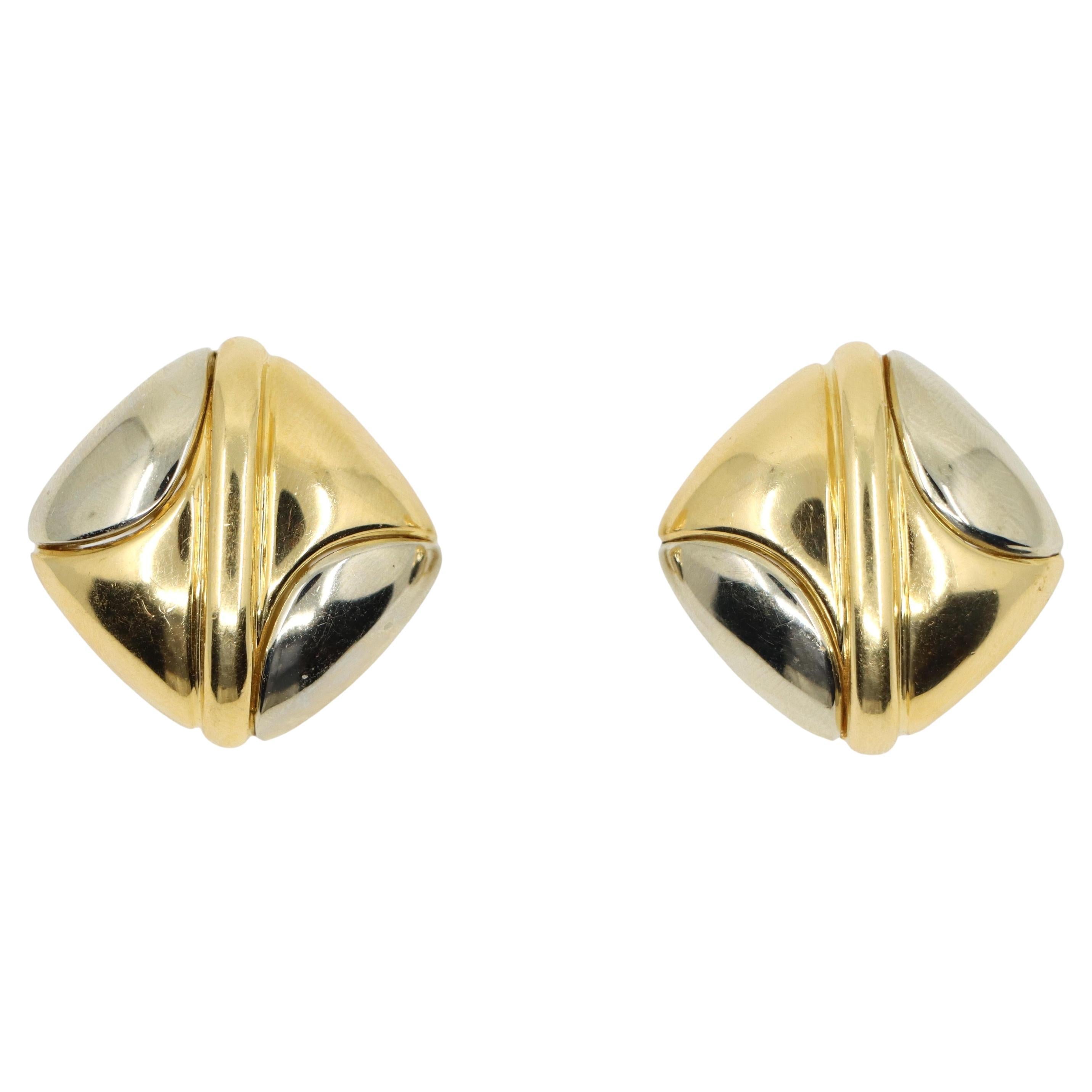 Bulgari 18K Yellow White Gold Puzzle Earring