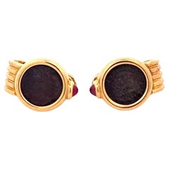 Pendientes Bulgari de oro de 18 quilates y monedas Monete