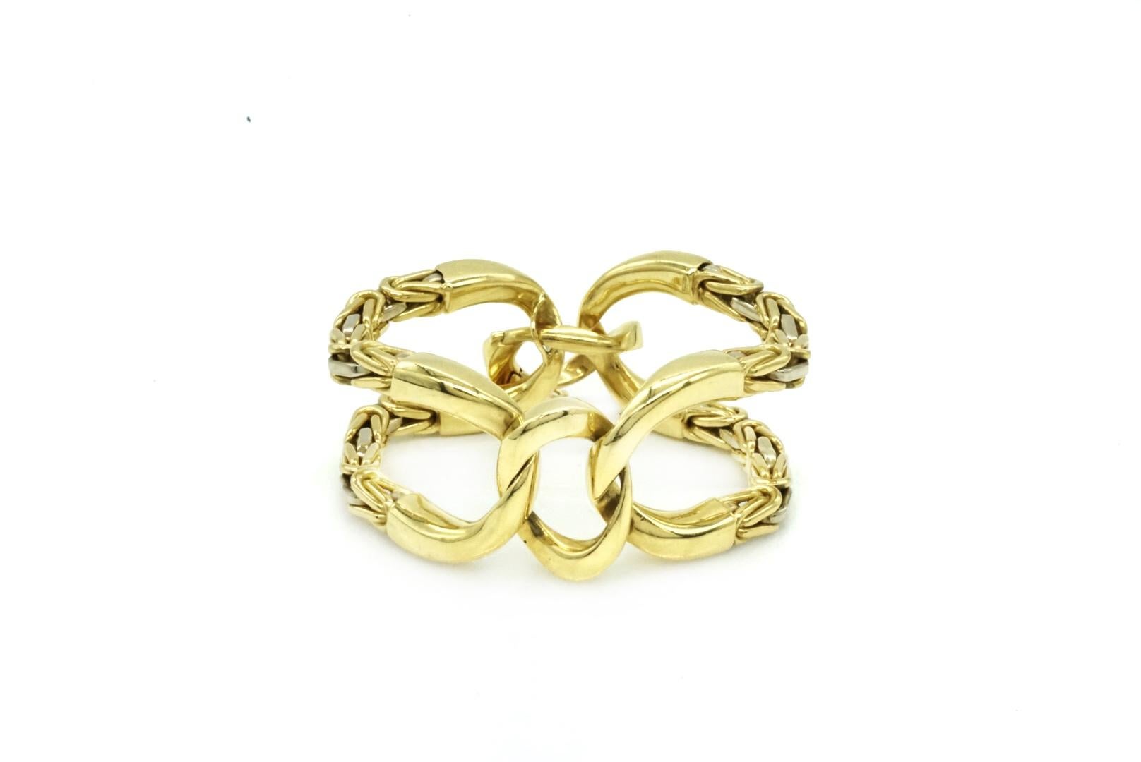 Bulgari Bracelet à grands maillons en or jaune 18 carats Excellent état - En vente à New York, NY