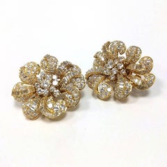 Bulgari 1960s Diamond and Gold Blossom Earrings