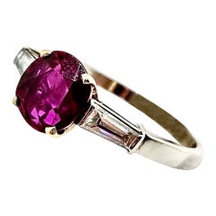 Bulgari 1960er Jahre Vintage Platin und Gelbgold Ring mit 2,01 ct birmanischen Rubin und