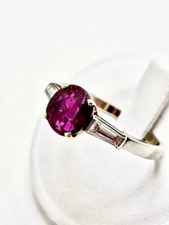 Bulgari 1960s Vintage Platinum and Yellow Gold Ring with 2.01 ct Burmese Ruby an