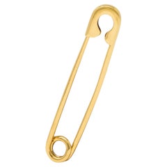 Bulgari 1970's 18 Karat Yellow Gold Vintage Safety Pin Brooch