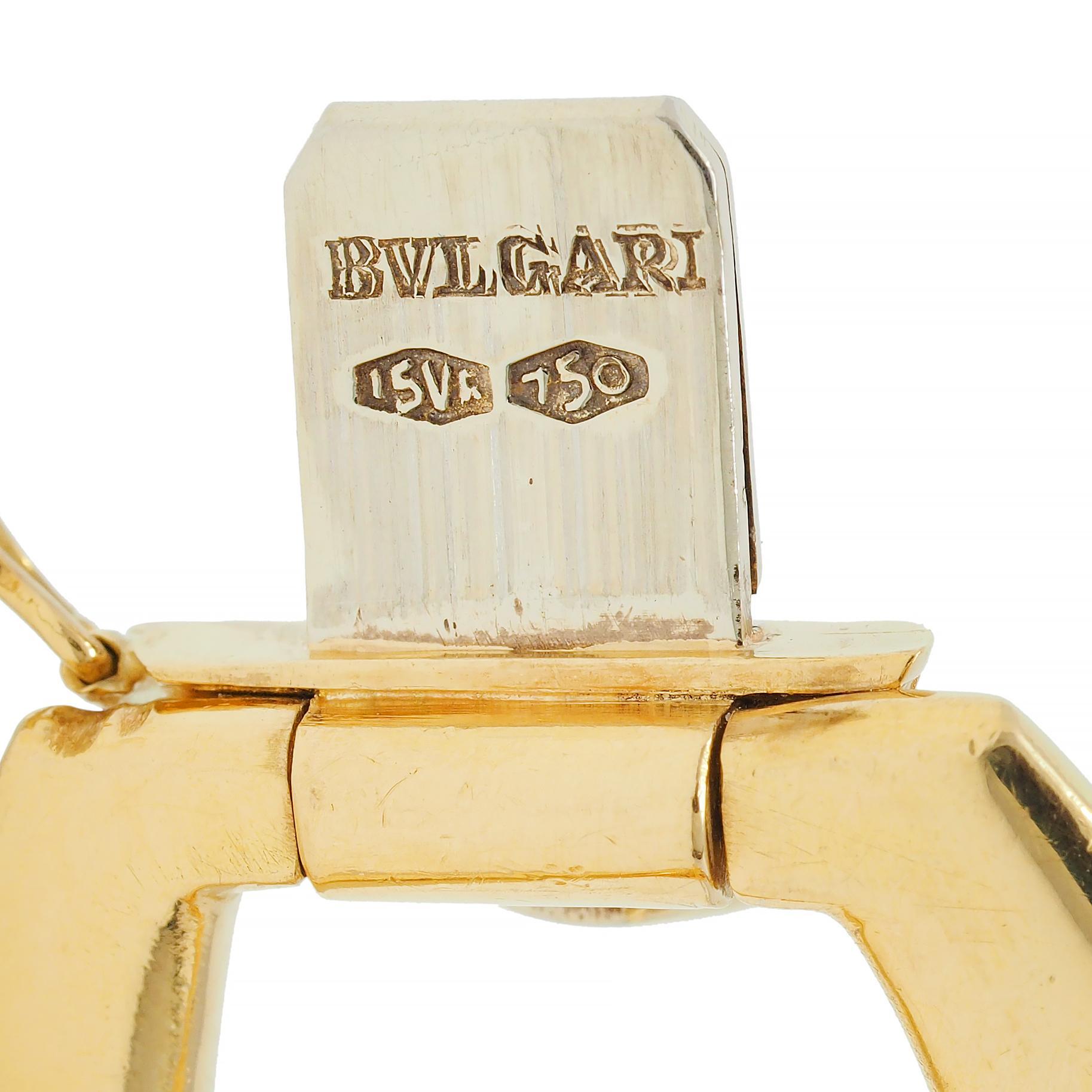 Bulgari 1970's 18 Karat Yellow Rose White Green Gold Knot Link Vintage Bracelet For Sale 3