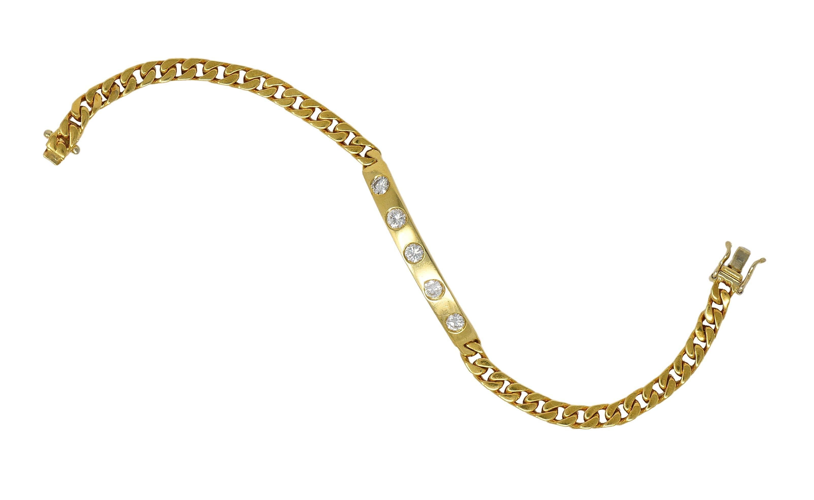 Bracelet Vintage en or jaune 18 carats avec diamants Bulgari 1970 en vente 4