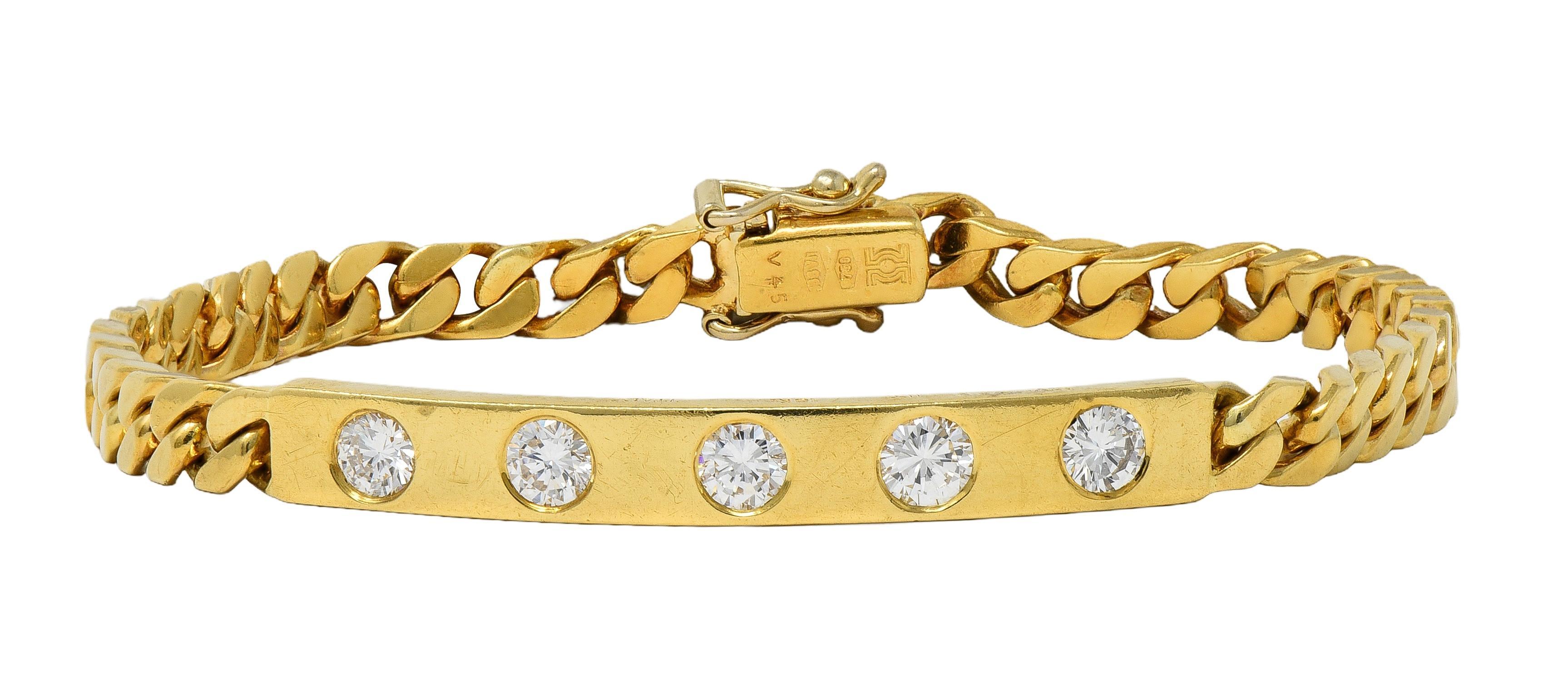 Bracelet Vintage en or jaune 18 carats avec diamants Bulgari 1970 en vente 5