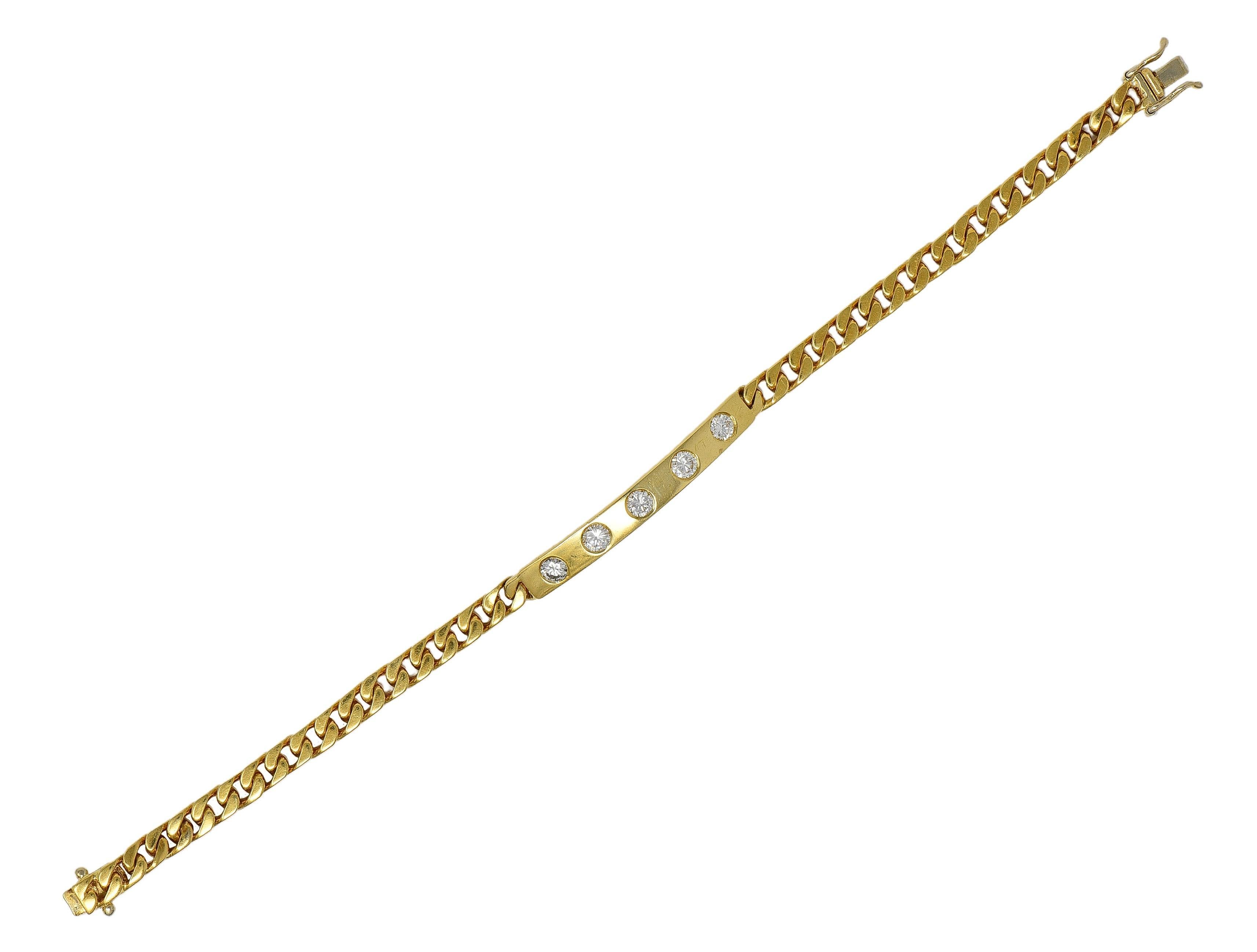Moderne Bracelet Vintage en or jaune 18 carats avec diamants Bulgari 1970 en vente