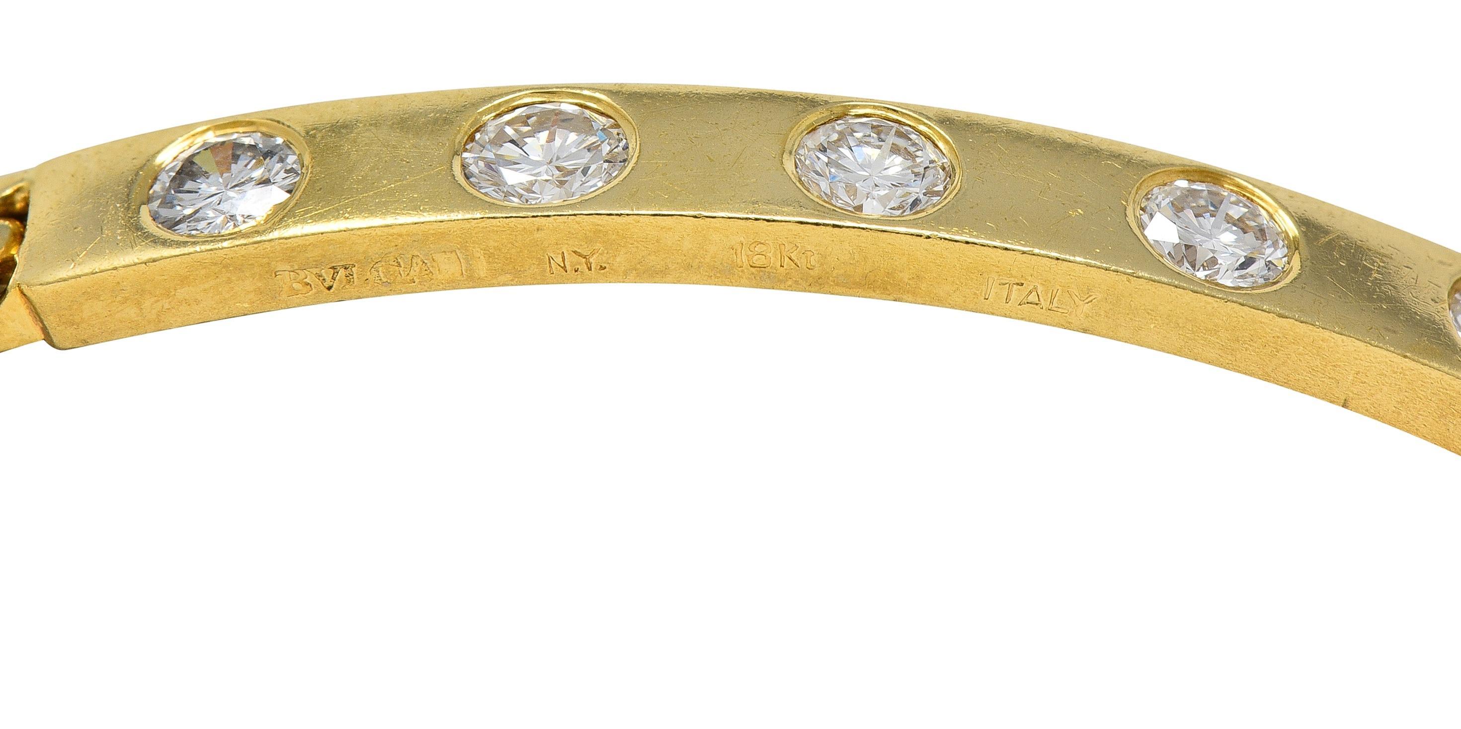 Bracelet Vintage en or jaune 18 carats avec diamants Bulgari 1970 en vente 1